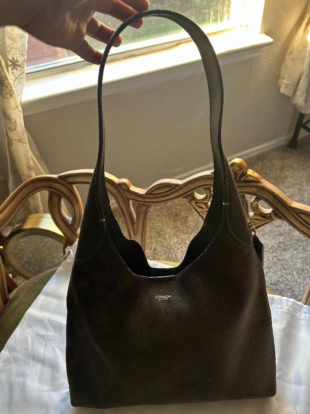 Coach Brooklyn 28 Shoulder Bag | Olive Green Suede | Stunning Fall Essential